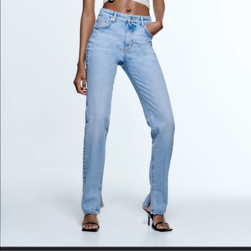 Zara Split hem denim jeans